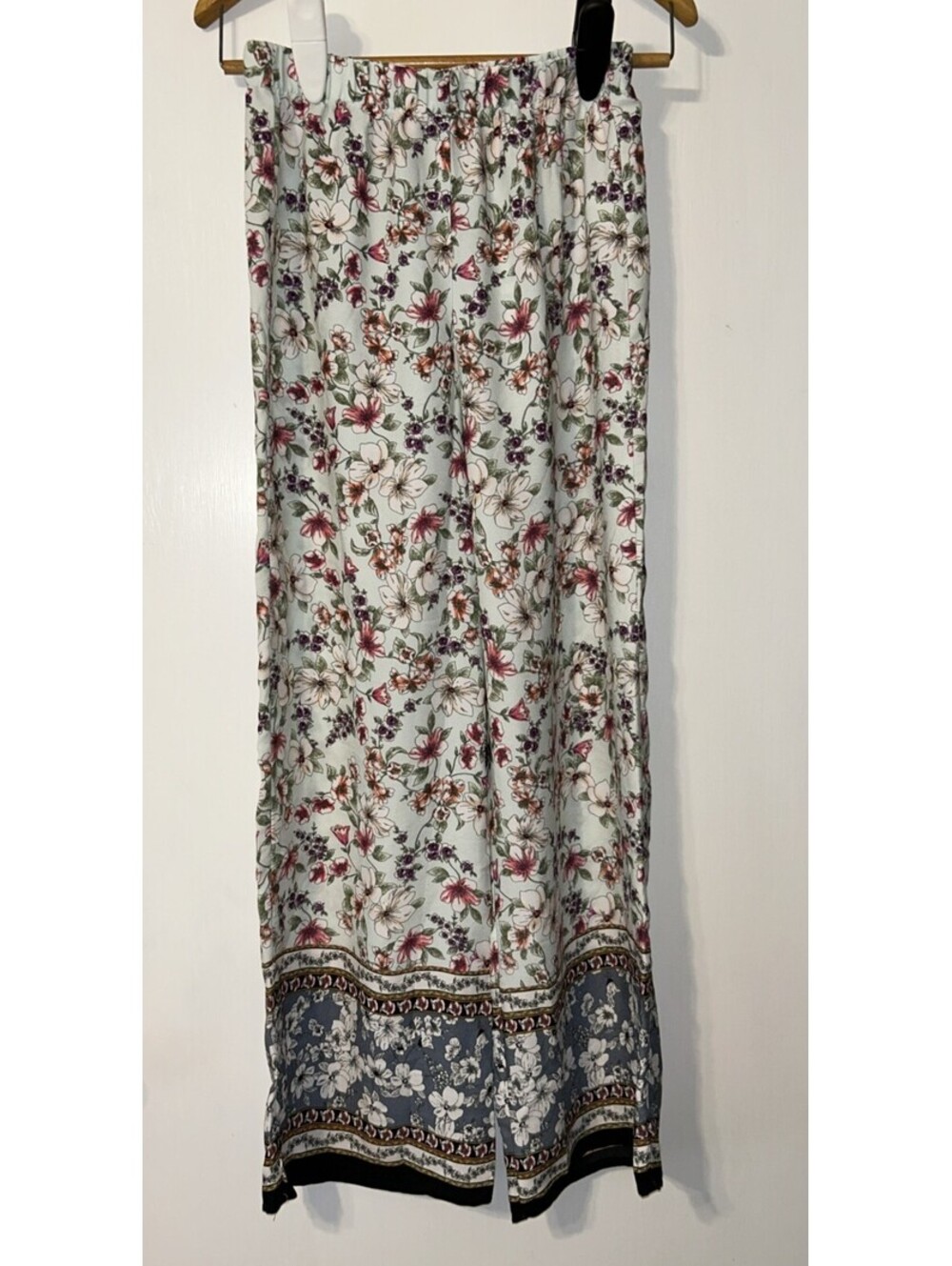Mi Ami Wide Leg High Waist Floral pants blue size S flowy, cottage core, boho